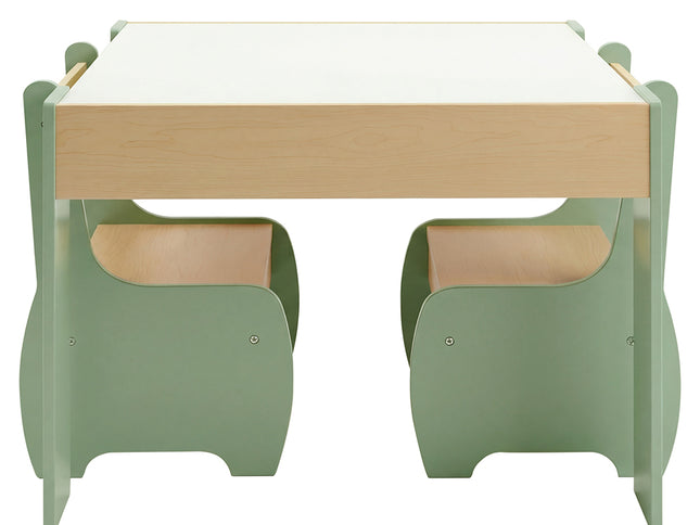 Levede Kids Table and Chairs Set 3-in-1 Chalkboard Storage Learning Dining Desk-2050056790908997633