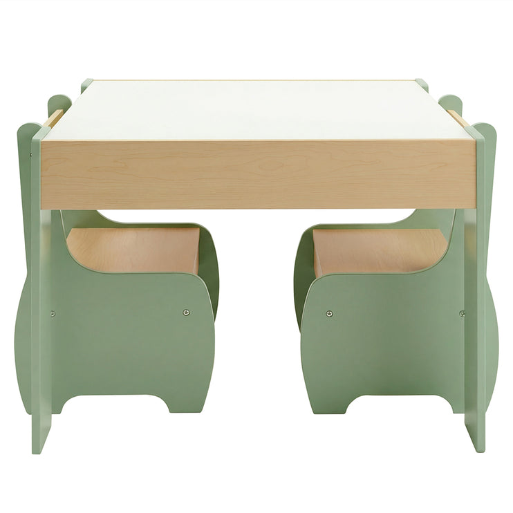 Levede Kids Table and Chairs Set 3-in-1 Chalkboard Storage Learning Dining Desk-2050056790908997633