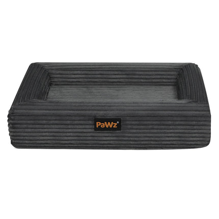 Pawz L Size Orthopedic Dog Bed with Corduroy Removable Cover Waterproof Washable Grey-1973193547268100097