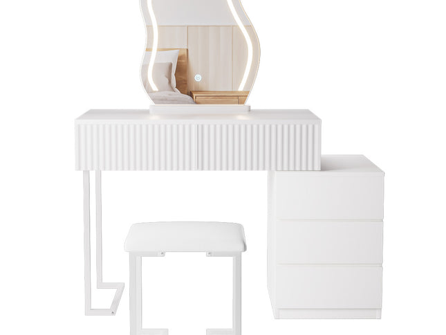 Levede Dressing Table Stool Set with Mirror Led-1973193503580229633