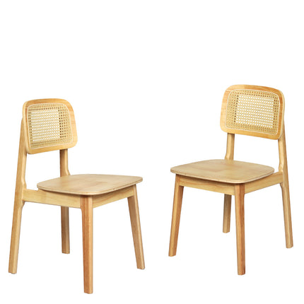 Levede 4x Rattan Dining Chair Wooden Kitchen Chair-2006733383874514945