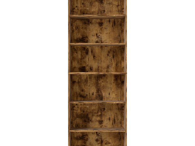 Levede 6 Tier Book Shelf Adjustable Shelves Walnut-2006732776128253953