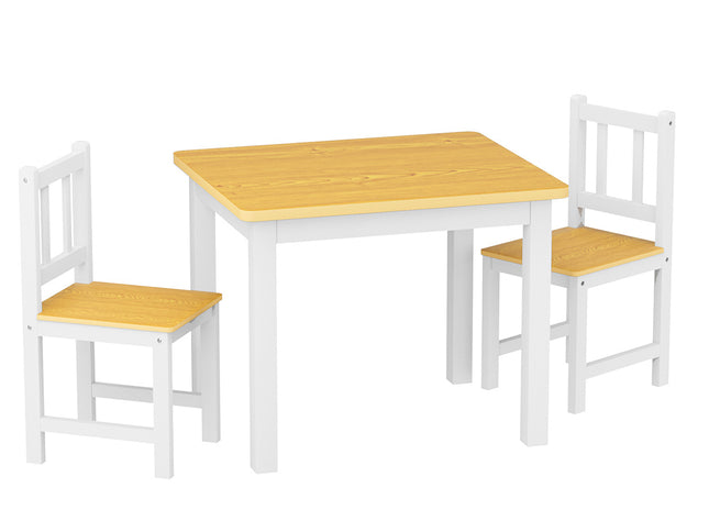 Bopeep Kids Table and Chairs Set Wooden 3PCS Study Play-1973193533703720961