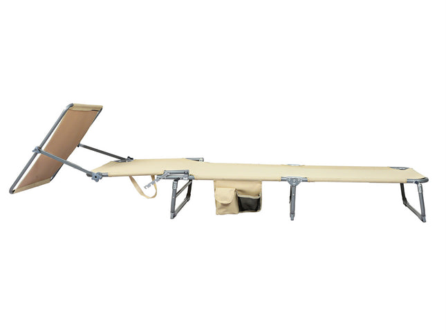 Levede Foldable Lounge Chairs with Canopy Khaki-1910112248655908865