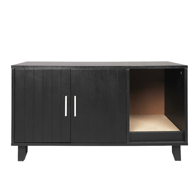PaWz Enclosed Cat Litter Cabinet Box Black-1975420459243671553