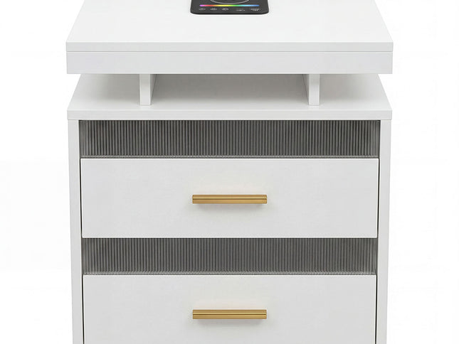 Levede Smart Bedside Table RGB Motion Sensor Charging Nightstand Bedroom Modern-2050056780293214209