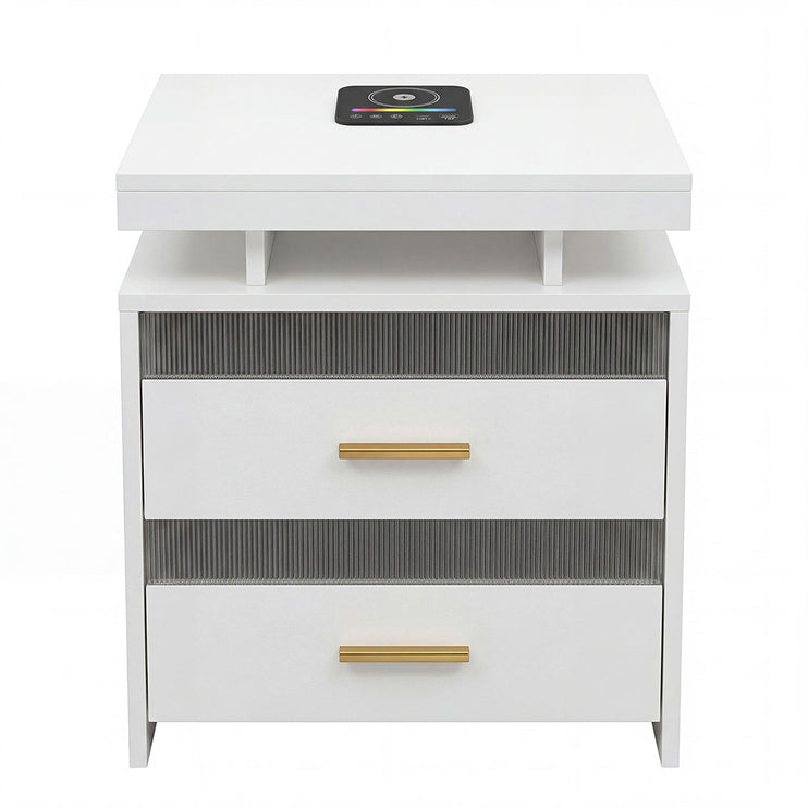 Levede Smart Bedside Table RGB Motion Sensor Charging Nightstand Bedroom Modern-2050056780293214209