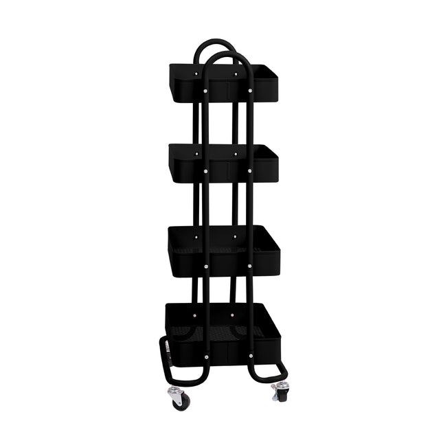Levede 4 Tiers Kitchen Trolley Cart Black-1973193877439516673