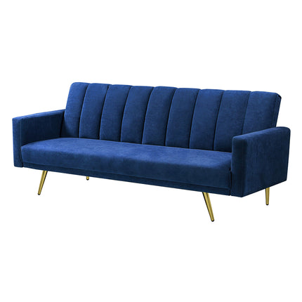 Levede Sofa Bed Convertible Velvet Lounge Recliner Couch Sleeper 3 Seater Blue-1975420375567306753