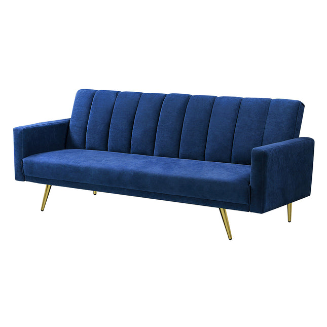 Levede Sofa Bed Convertible Velvet Lounge Recliner Couch Sleeper 3 Seater Blue-1975420375567306753