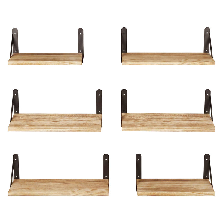 Levede Floating Wall Shelves 6 Pcs Wall Mounted Display Bookshelf Rack Kitchen-2050059024132608001