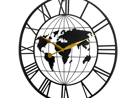 Yezi 60cm Large Wall Clock Roman Numeral Home Black-1910112274266329089