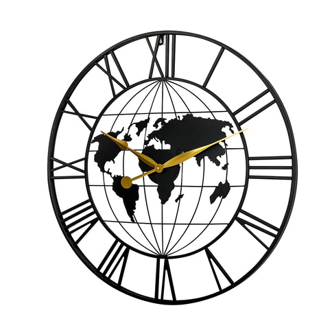 Yezi 60cm Large Wall Clock Roman Numeral Home Black-1910112274266329089