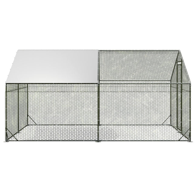 Pawz 400x300x194cm Large Metal Walk-in Chicken Coop Cage-1954802467145388033