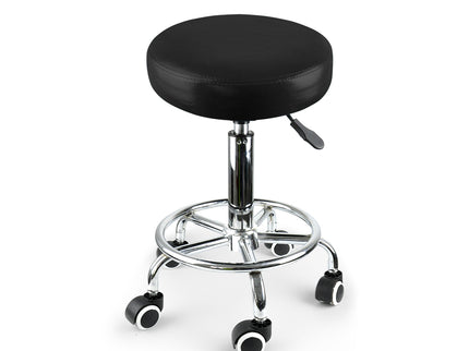 2x Levede Swivel Salon Barstool Hairdressing Black-1864184632992468993