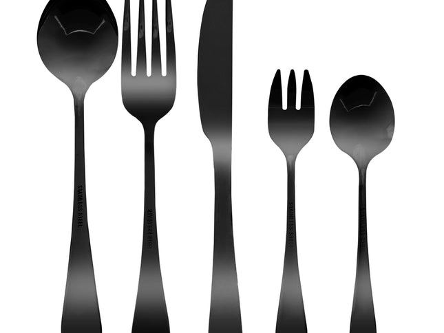 Stainless Steel Cutlery Set Travel Knife Black-1973193929255948289