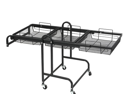 Levede 3 Tier Kitchen Trolley Cart Swivel Black Colour-1864184350699032577