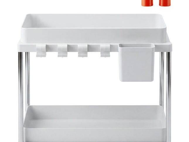 Toque 2 x Under Sink Organizer 2 Tier Cabinet Storage Rack Adjustable Kitchen-2065254301848178689