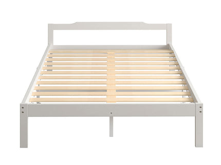 Levede Wooden Bed Frame Double Size White-1864183192601366529