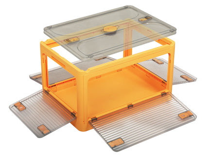 124L Storage Box Stackable Clothes Container L Orange Large-1864184613920968705