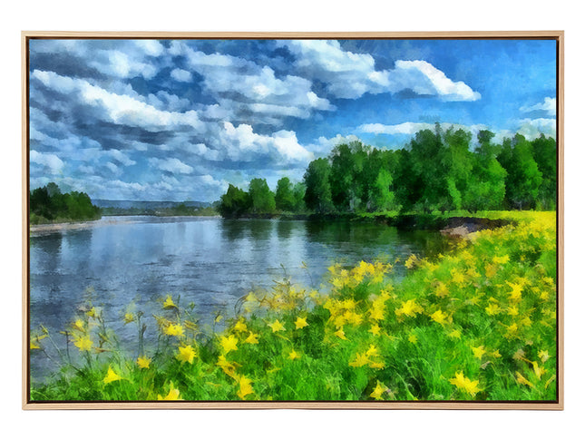 Yezi Modern Canvas Wall Art Framed Landscape Painting Large Wall Decor 80x120cm-2061251858286120961