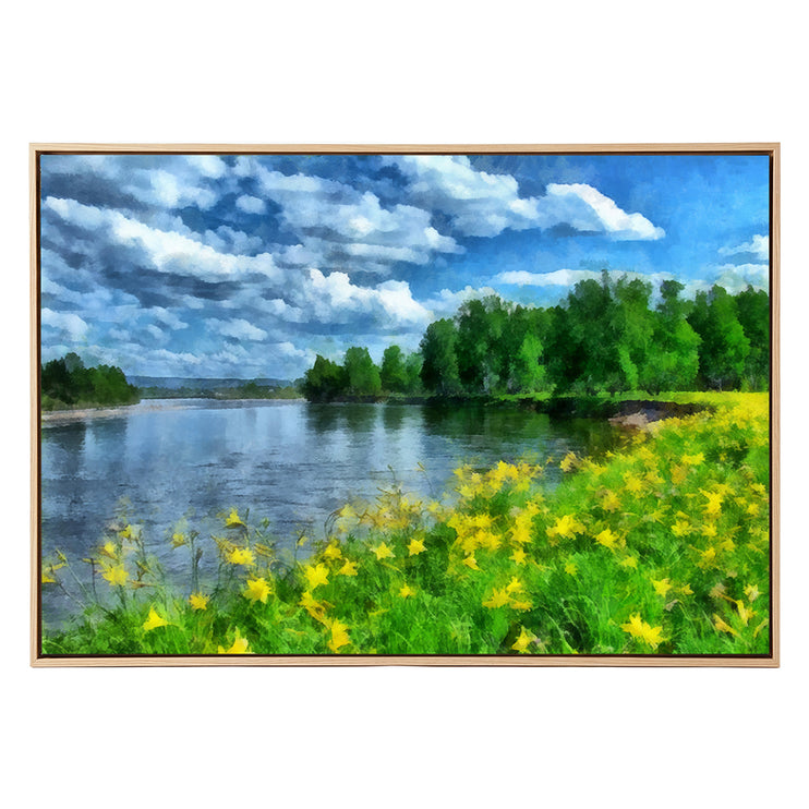 Yezi Modern Canvas Wall Art Framed Landscape Painting Large Wall Decor 80x120cm-2061251858286120961