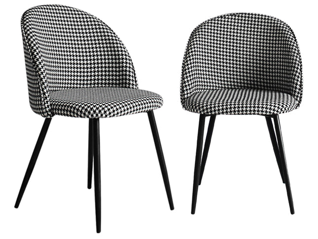 Levede 2x Dining Chairs Kitchen Cafe Black and White-1942353394387783681