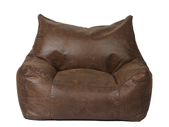 Marlow Bean Bag Chair Cover PU Indoor Dark Brown-1973194022554046465