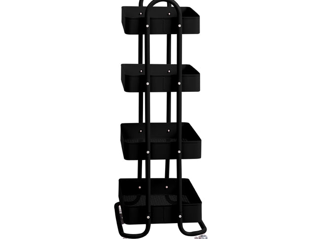 Levede 4 Tiers Kitchen Trolley Cart Black-1917016722028761089