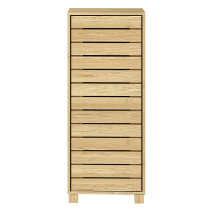 Levede Bathroom Storage Cabinet Handleless Wood Floor Shelf Unit Cupboard Oak-2029334090918006785