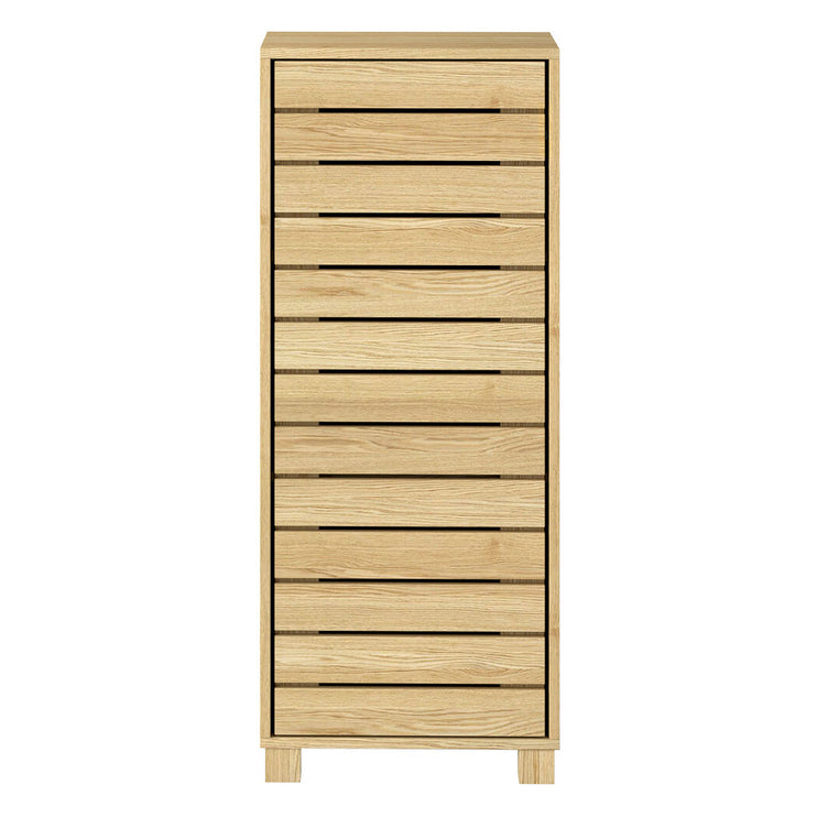 Levede Bathroom Storage Cabinet Handleless Wood Floor Shelf Unit Cupboard Oak-2029334090918006785