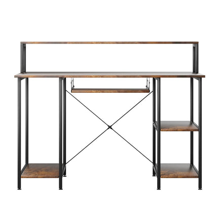 Levede Office Gaming Computer Desk Brown-1975420387466547201