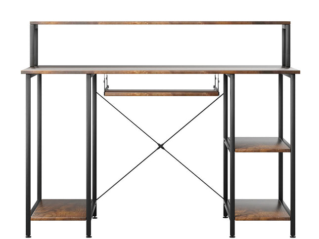 Levede Office Gaming Computer Desk Brown-1975420387466547201