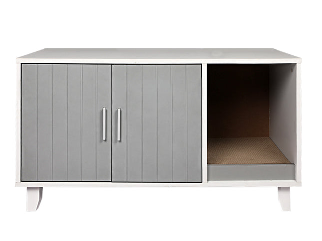 PaWz Enclosed Cat Litter Cabinet Box Grey-1864184535533621249