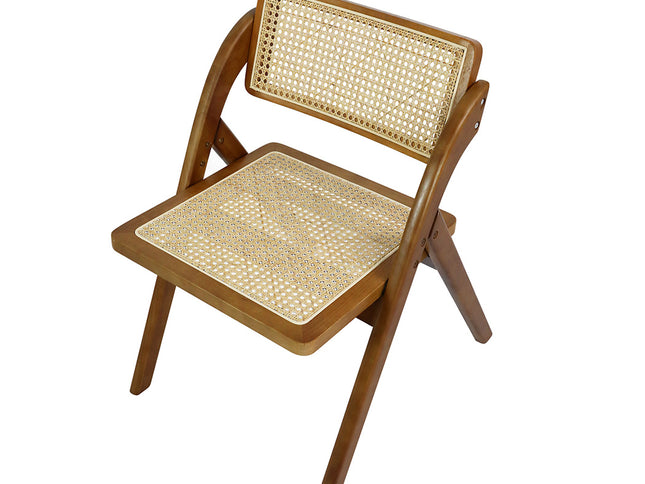 Levede 2X Foldable Rattan Dining Chairs Walnut-1942353403518783489