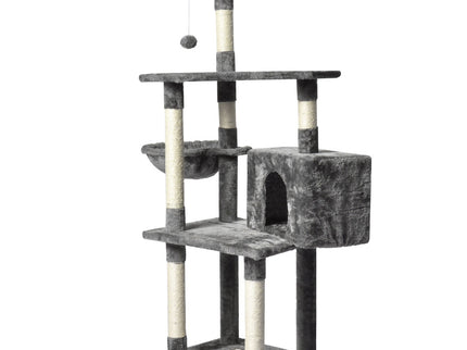 PaWz 130cm Cat Tree Toy Scratching Post Grey-1910113147910492161