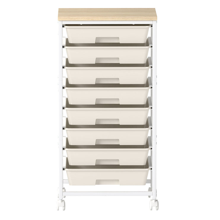 Levede 8 Drawers Storage Trolley Utility Cart Plastic Mobile Organiser Unit-2029334094093094913