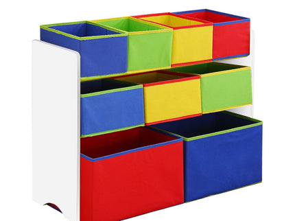 Levede Kids Toy Box 9 Bins Storage Rack White-1864184634796019713