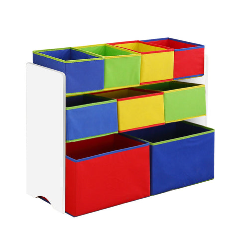 Levede Kids Toy Box 9 Bins Storage Rack White-1864184634796019713