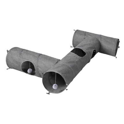 Pawz Large Cat Tunnels 3 Pcs Modular Foldable Linen Tube Kittens Rabbits Toys-2029334097180102657