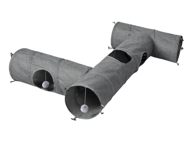 Pawz Large Cat Tunnels 3 Pcs Modular Foldable Linen Tube Kittens Rabbits Toys-2029334097180102657