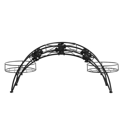 2X Plant Stand Outdoor Indoor Metal Black-1975420419141931009