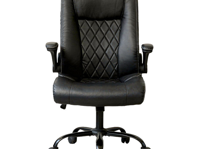 Levede Executive Office Chair Footrest PU Leather Tilt Gaming Work Seat Black-2050056783220838401