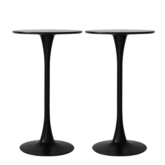 Levede 2x Round Bar Table Pub Tables Black-1954802994553950209