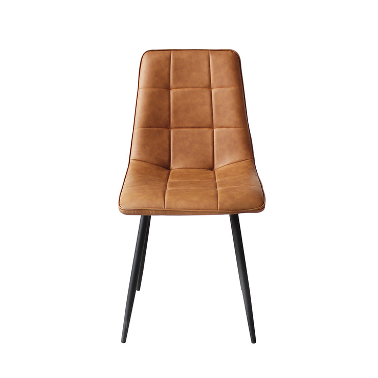 Levede 4x Dining Chairs Kitchen Chair Brown Faux Leather-1973194074588581889