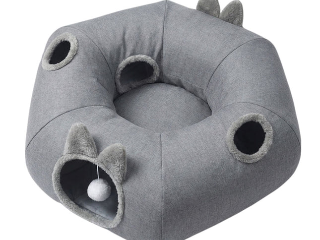 Pawz Large Cat Tunnel Bed Multi-Functional Toy Interactive Pet Playhouse Indoor-2029334096957804545