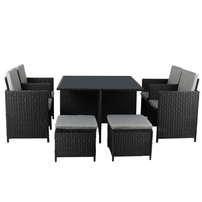 Levede 9PCS Outdoor Table Chair Set-1975420436934168577