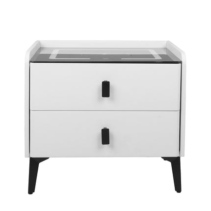 Levede Bedside Table LED Lights Drawers Storage-1975420388699672577