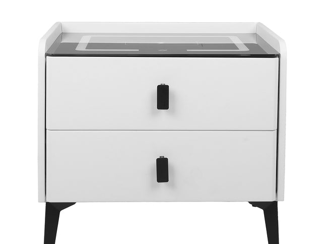 Levede Bedside Table LED Lights Drawers Storage-1975420388699672577