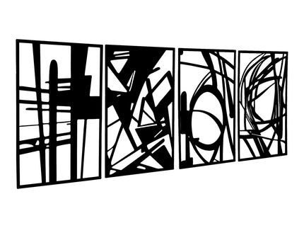 Yezi Metal Wall Art 4Pcs Abstract Minimalist Line Decor-1910149776226258945